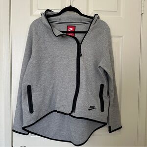 Nike Tech Fleece Style Asymmetrical Zip Hoodie Gray Women’s Sz Medium Athleisure